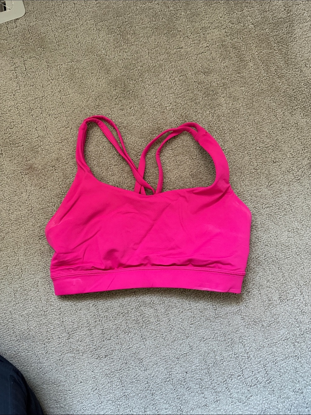 lululemon bright pink strappy sports bra